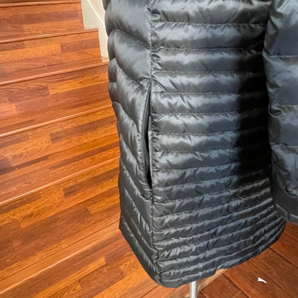 Eddie Bauer Down Fill Long Black Women's Puffer Jacket Hooded Full Zip Size 3X - Picture 4 of 11